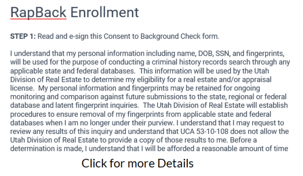 Rap Back Agreement